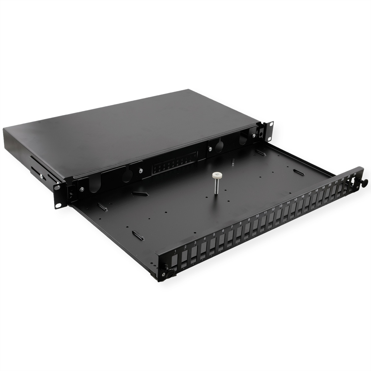 VALUE 19-Zoll-Spleißbox leer 1 HE, 24x SC DX / LC 4-fach, ausziehbar