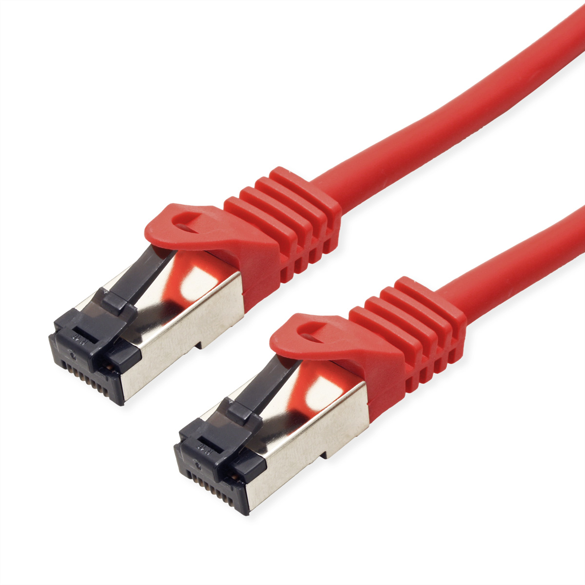 VALUE S/FTP-(PiMF-) Patchkabel Cat.8 (Class I), LSOH, Litzendraht, rot, 1 m