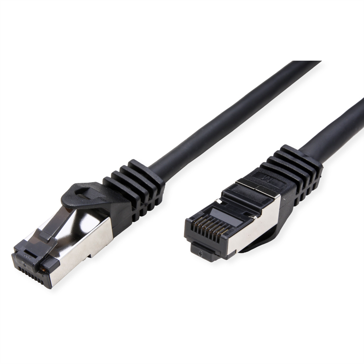 VALUE S/FTP-(PiMF-) Patchkabel Cat.8 (Class I), LSOH, Litzendraht, schwarz, 1 m