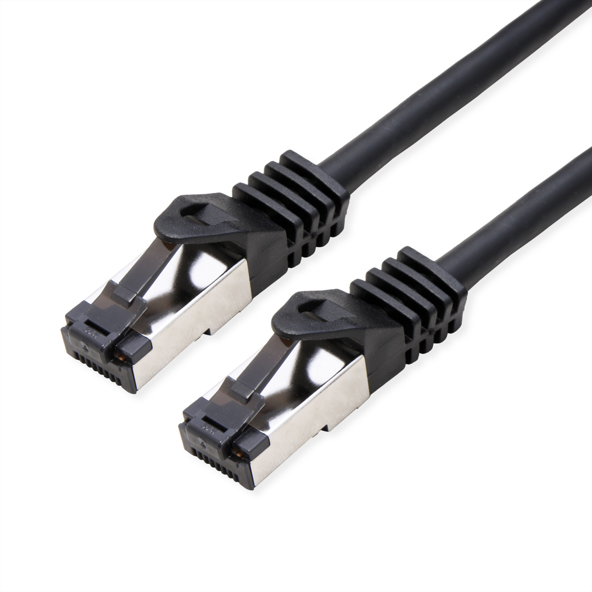 VALUE S/FTP-(PiMF-) Patchkabel Cat.8 (Class I), LSOH, Litzendraht, schwarz, 1 m