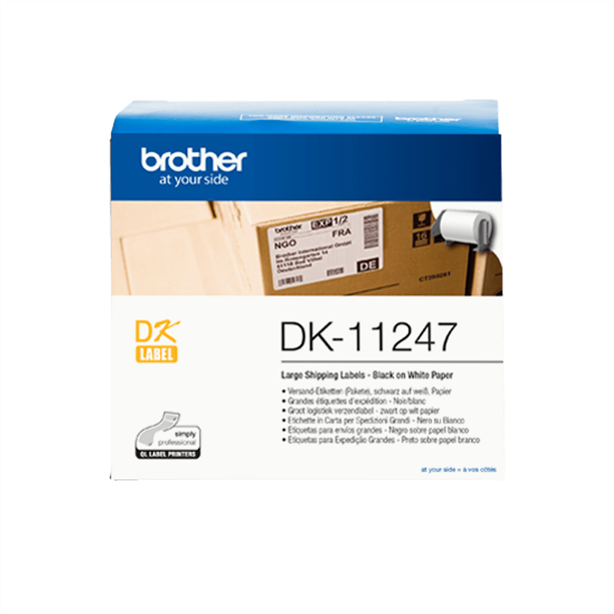 Brother DK-11247 Etiketten, Schwarz auf weiss