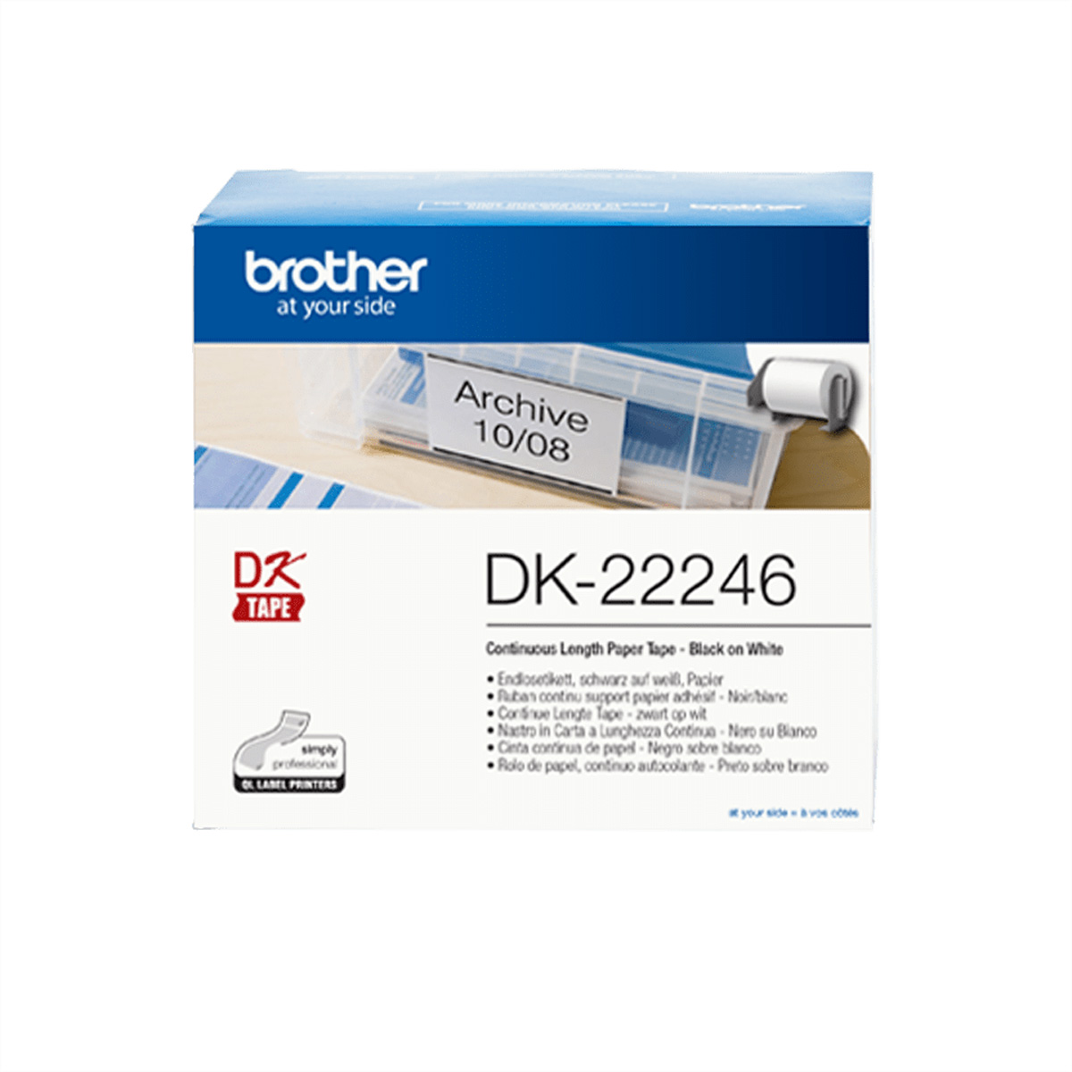 Brother DK-22246 Etiketten, Schwarz auf weiss