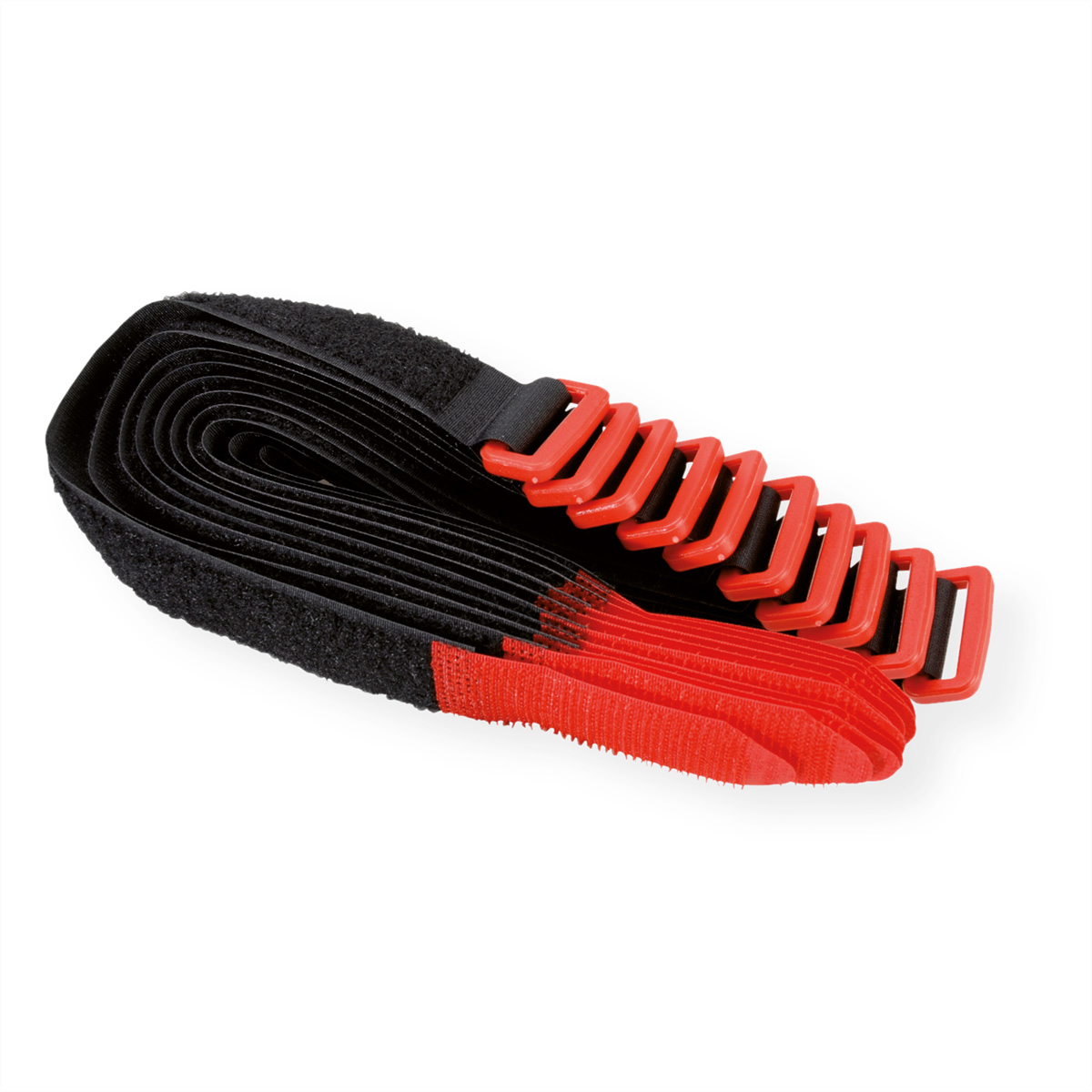 VELCRO® Klettband mit Öse, 25mm, 10Stk., schwarz, 30 cm