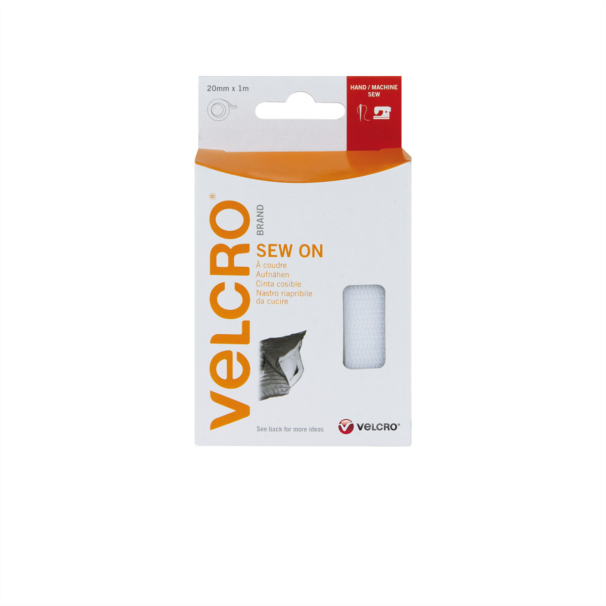 VELCRO® Klettband zum Aufnähen, Haken &, Flausch 20mm x 1m Weiß