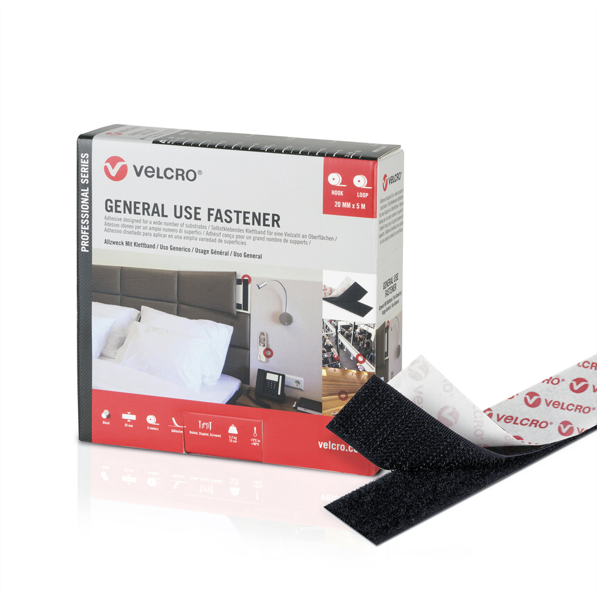 VELCRO® General Use Fastener 5m Hakenband 5m Haken 20mm  (BILD1)