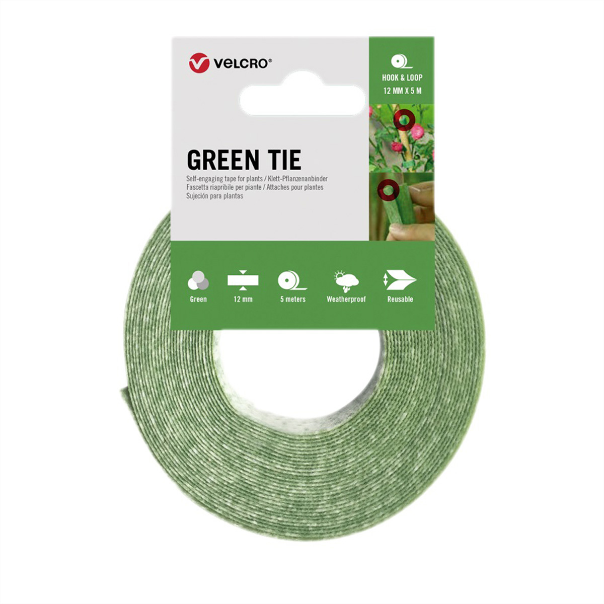 VELCRO® Green Tie 5m in sich selbst schließendes Band  (BILD1)