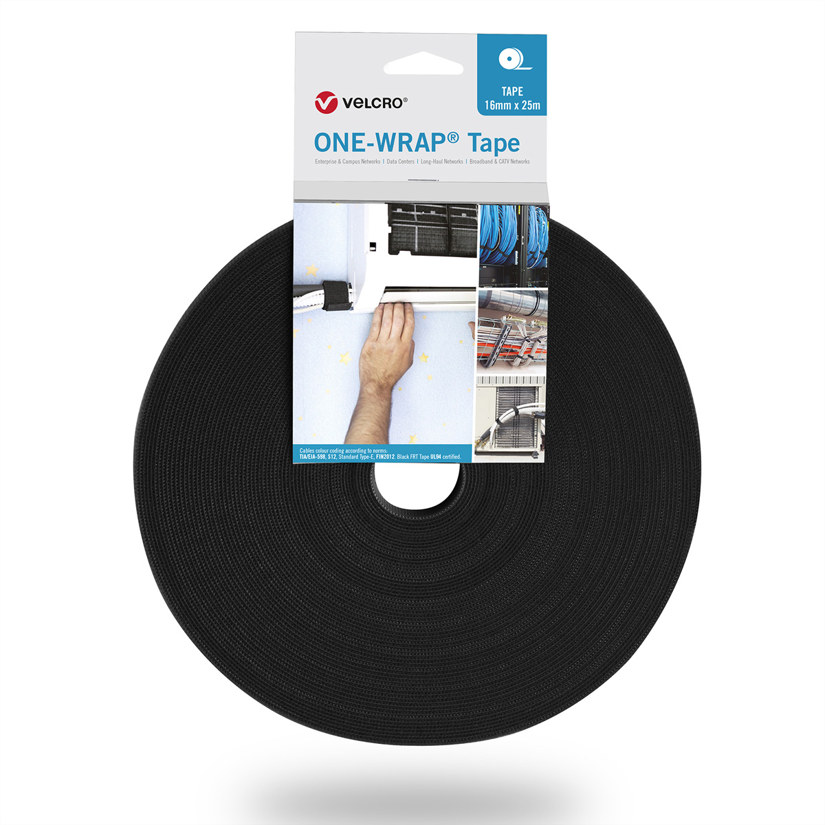 VELCRO® One Wrap® Band 16 mm breit, schwarz, 25 m,  (BILD1)