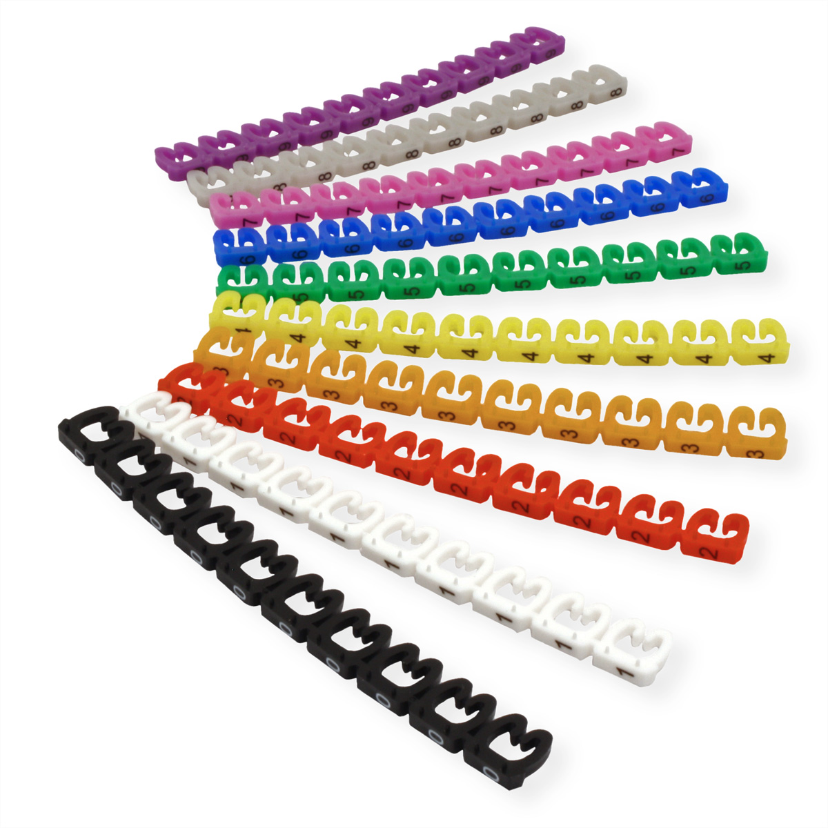 VALUE Kabelmarkierungsset für Patchkabel, 4 - 5,5mm, 10 x 10 St., mehrfarbig
