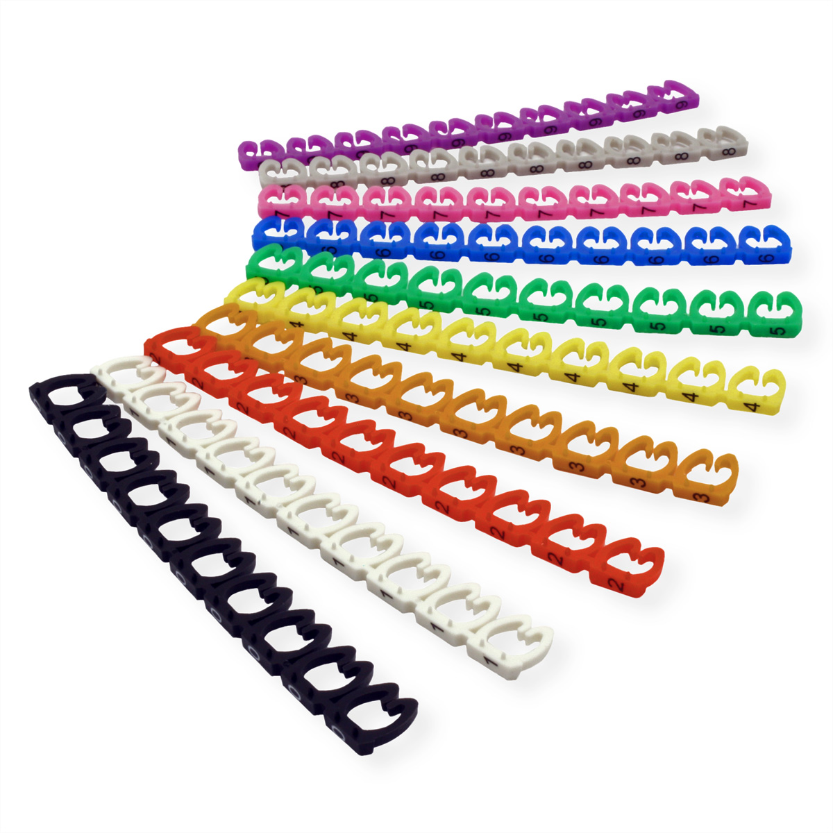 VALUE Kabelmarkierungsset für Patchkabel, 5 - 6,5mm, 10 x 10 St., mehrfarbig