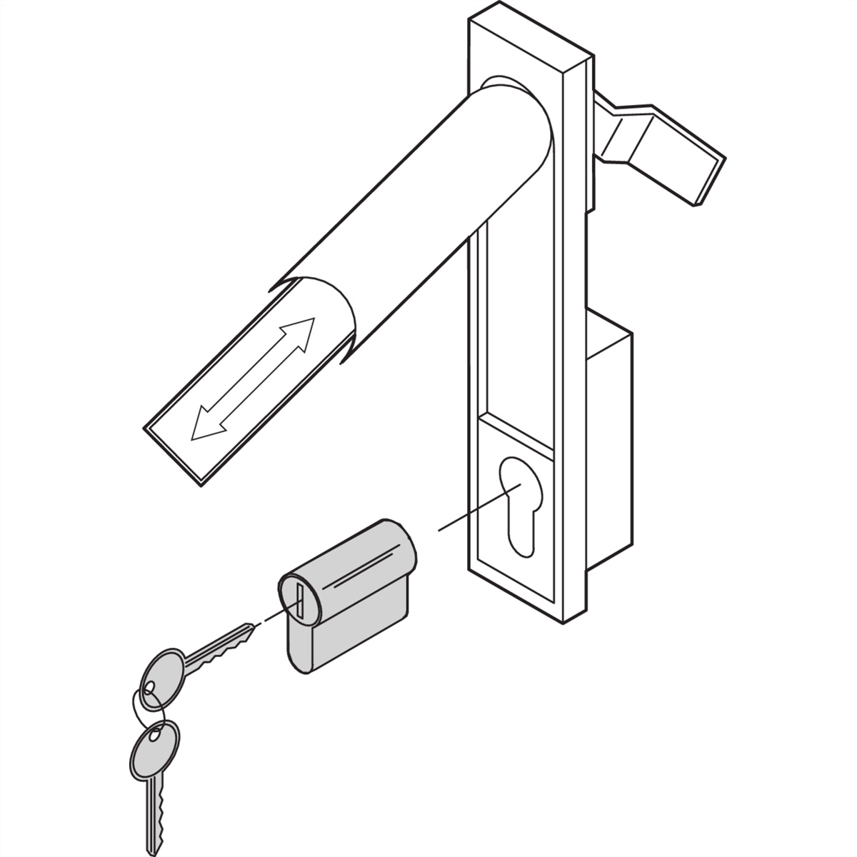 SCHROFF Schliesseinsatz (DIN-Halbzylinder) für 19 SCHROFF Schliesseinsatz (DIN-Halbzylinder) für 19