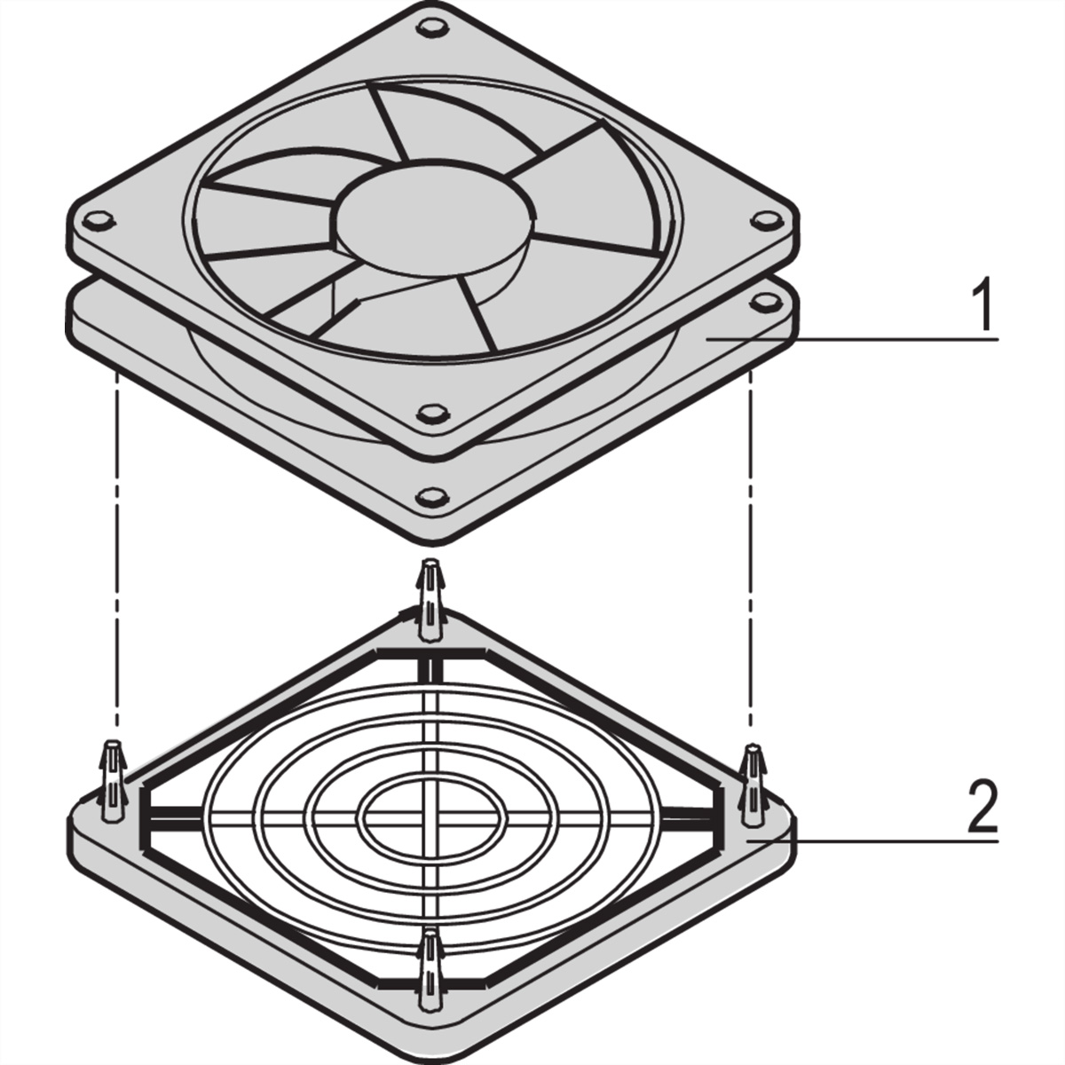 SCHROFF VARISTAR Ventilator mit Schutzgitter, 38mm, 23130165 (BILD2)