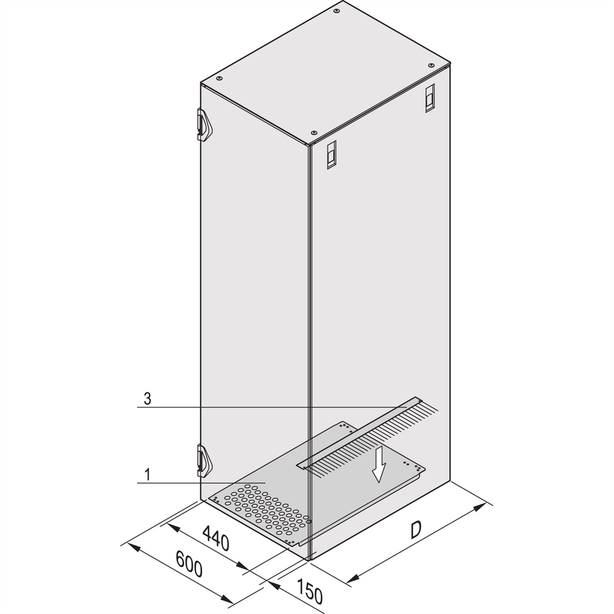 SCHROFF VARISTAR Bodenblech seitl. Kabeleinfhrg., f. Schränke 800x800mm