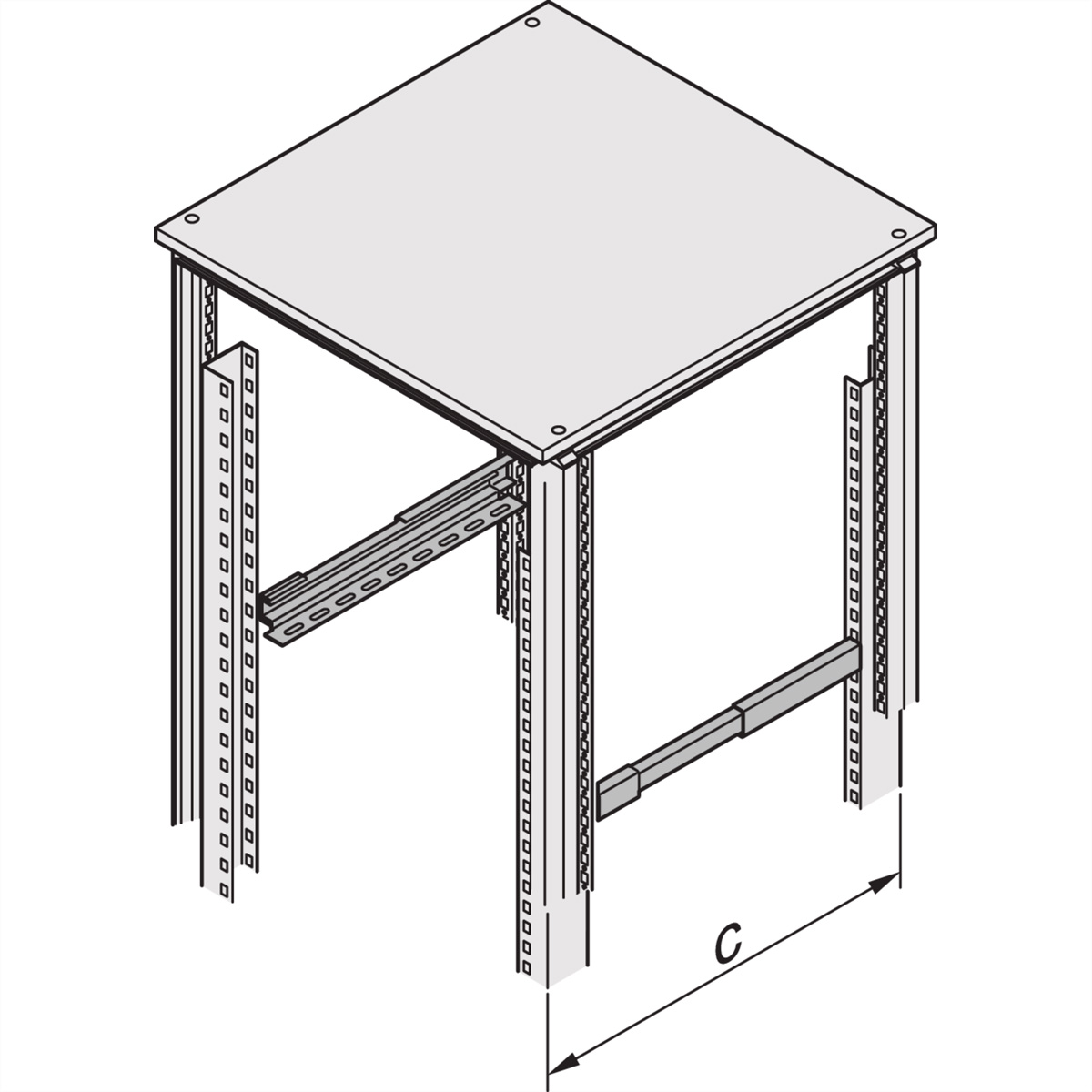 SCHROFF Gleitschienen Schwerlast, max. 40 kg, 2 St. Zubehör Stand- / Wandschränke