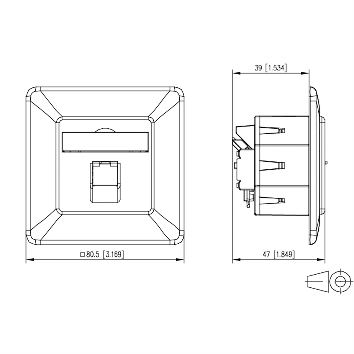 METZ CONNECT E-DAT C6A IDC Dose, 1 Port, UP, reinweiß