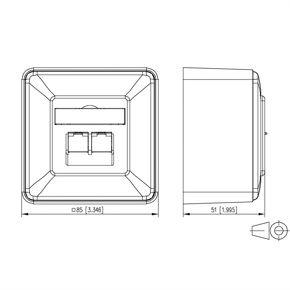 METZ CONNECT E-DAT C6A IDC Dose, 2 Port, AP, reinweiß