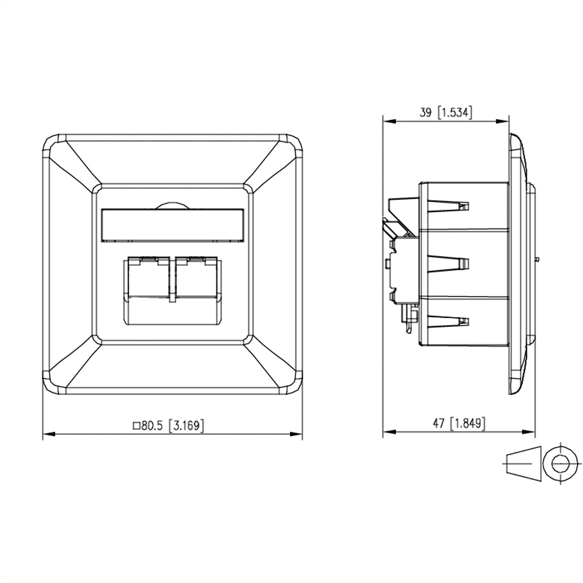METZ CONNECT E-DAT C6A IDC Dose, 2 Port, UP, reinweiß