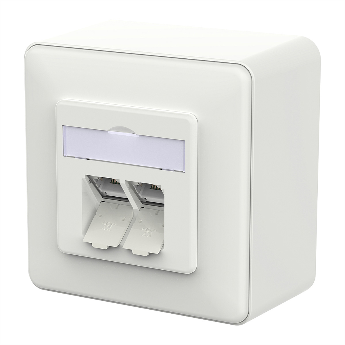 METZ CONNECT E-DAT C6A IDC Dose, 2 Port, AP, verkehrsweiß