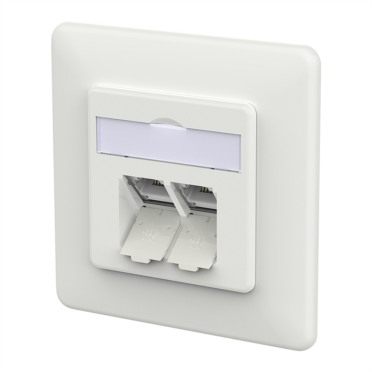 METZ CONNECT E-DAT C6A IDC Dose, 2 Port, UP, verkehrsweiß