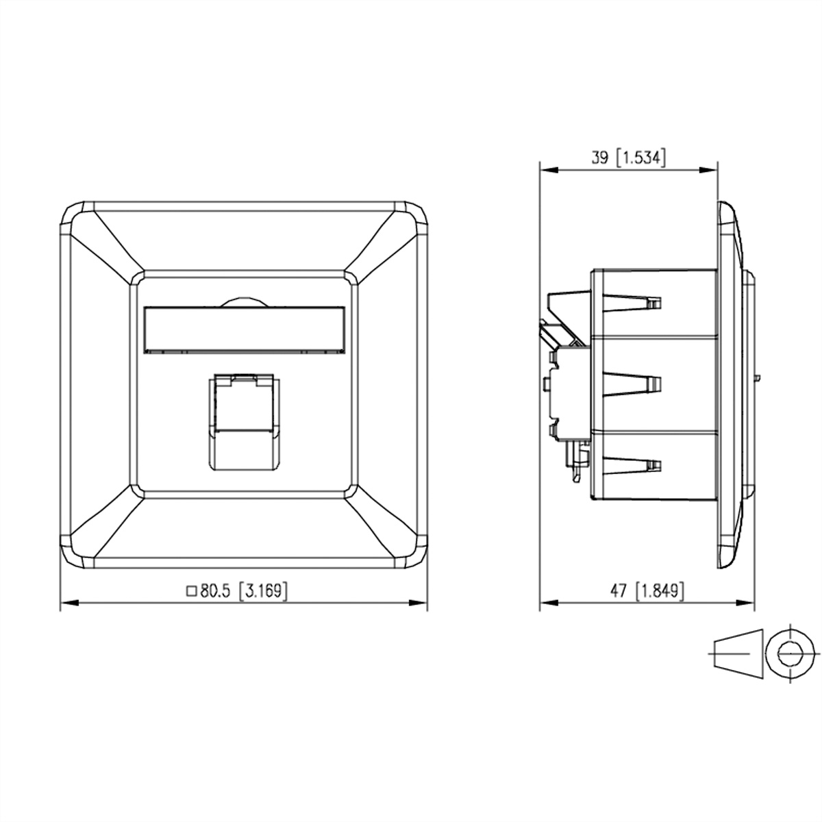 METZ CONNECT E-DAT C6A LSA++ Dose, 1 Port, UP, reinweiß