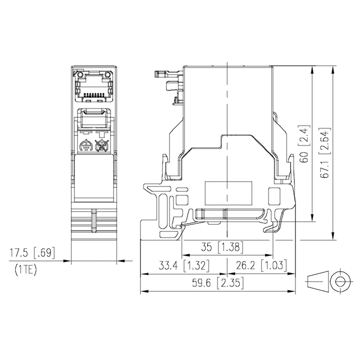 METZ CONNECT E-DAT Industry TS35 field jack insert METZ  (BILD2)