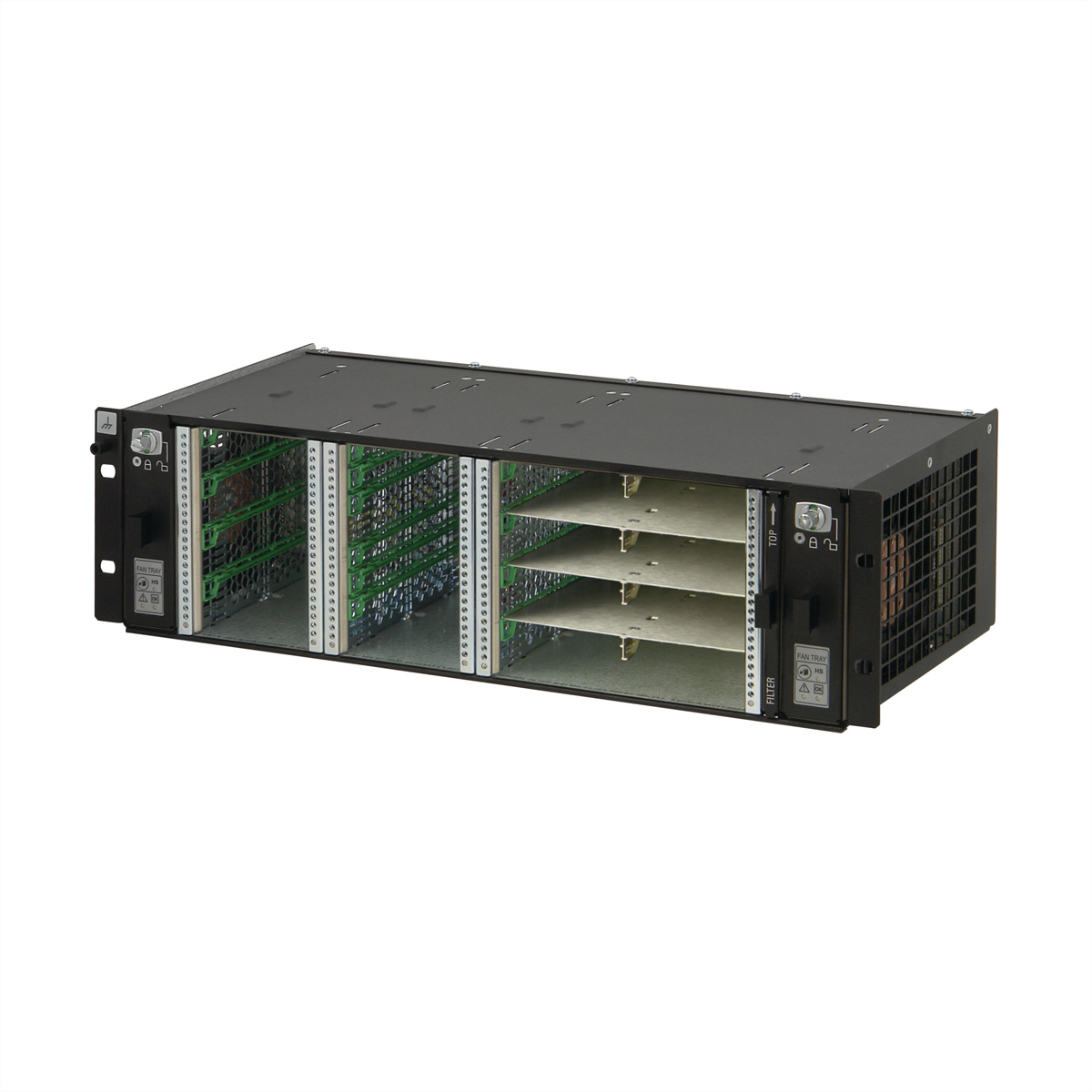 SCHROFF System, 3 HE, für 2 Single und 4 Double (8 Single) Full-size-AdvancedMC-Module - MTCA SYST.3HE 3X24TE 215T Micro TCA