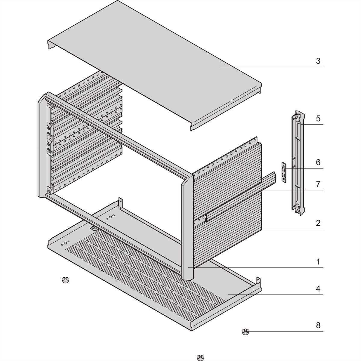 SCHROFF Gehäuse 4 und 6 HE, ungeschirmt - PROPAC PRO GEH.6HE 84TE 326T