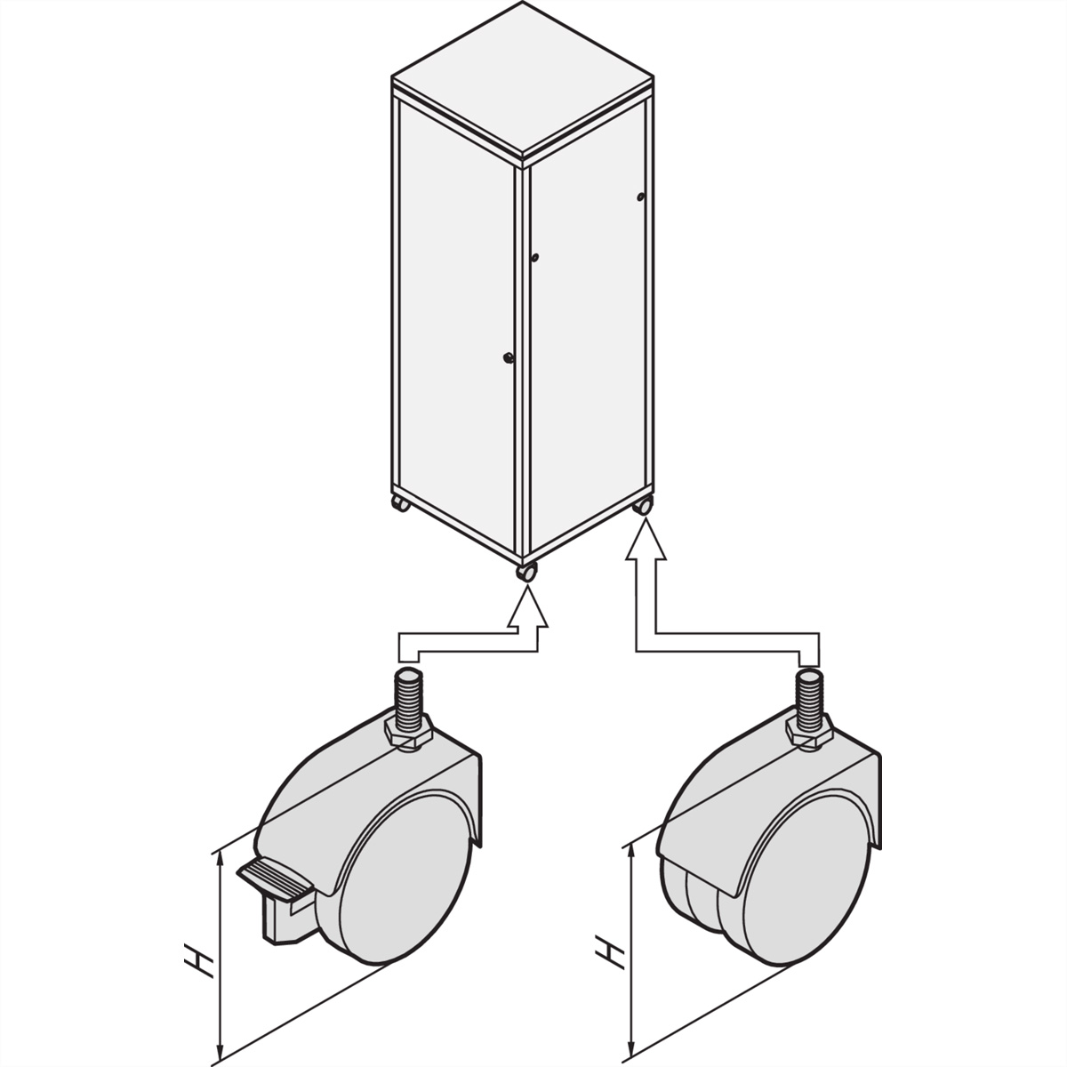 SCHROFF 20117024 19 Zoll Netzwerkschrank-Rollensatz