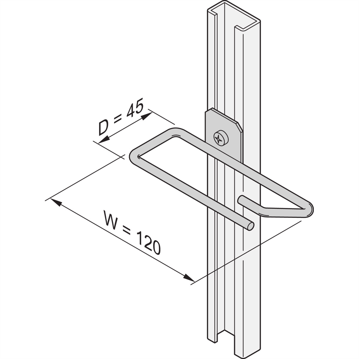 SCHROFF Kabelöse für C-Profil - KABELOESE F. C-PROFIL 45X120