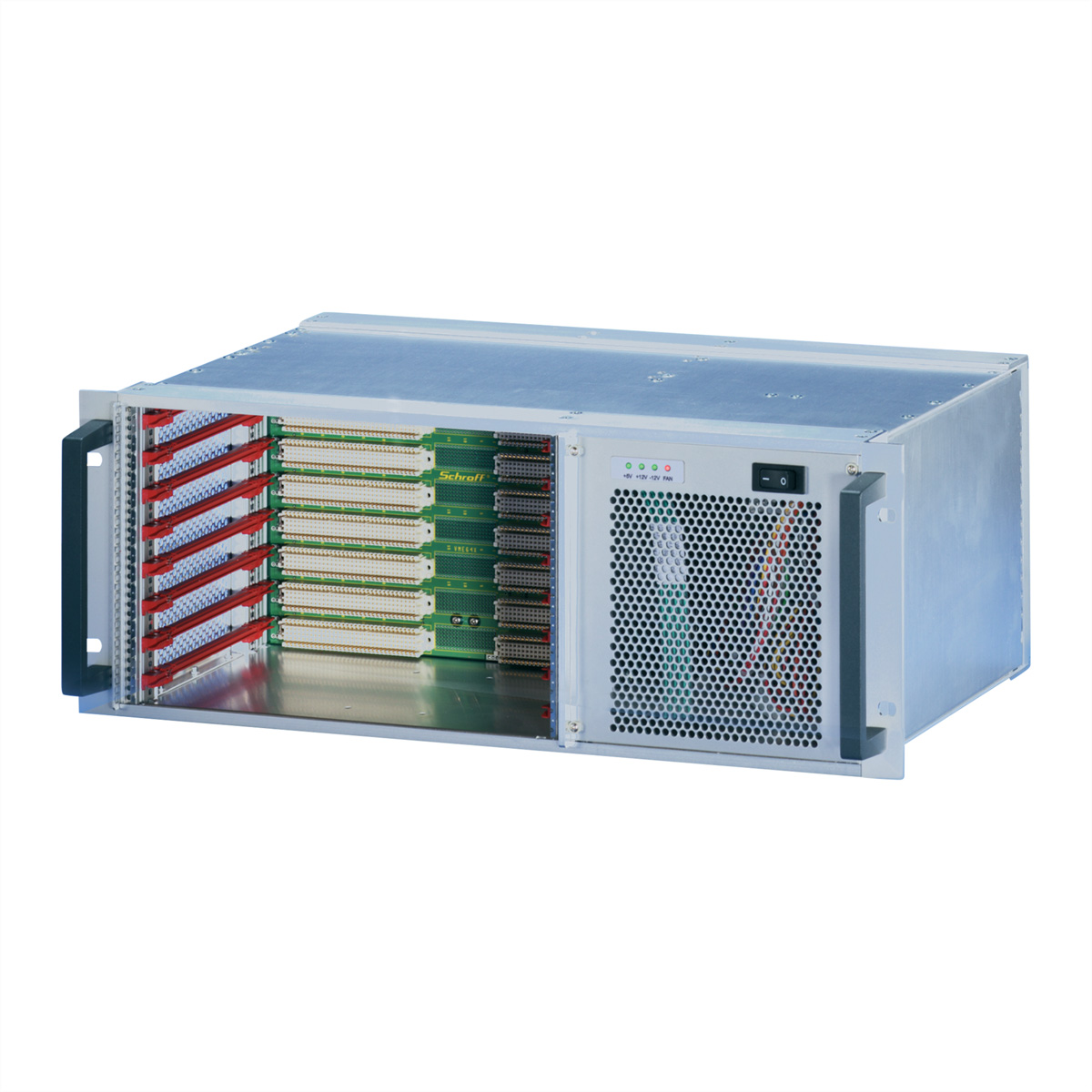 SCHROFF 4 HE, 8 Slot, mit Rear I/O - BGTR VME 64X 4HE 8SL HORIZ VME PRO Systeme