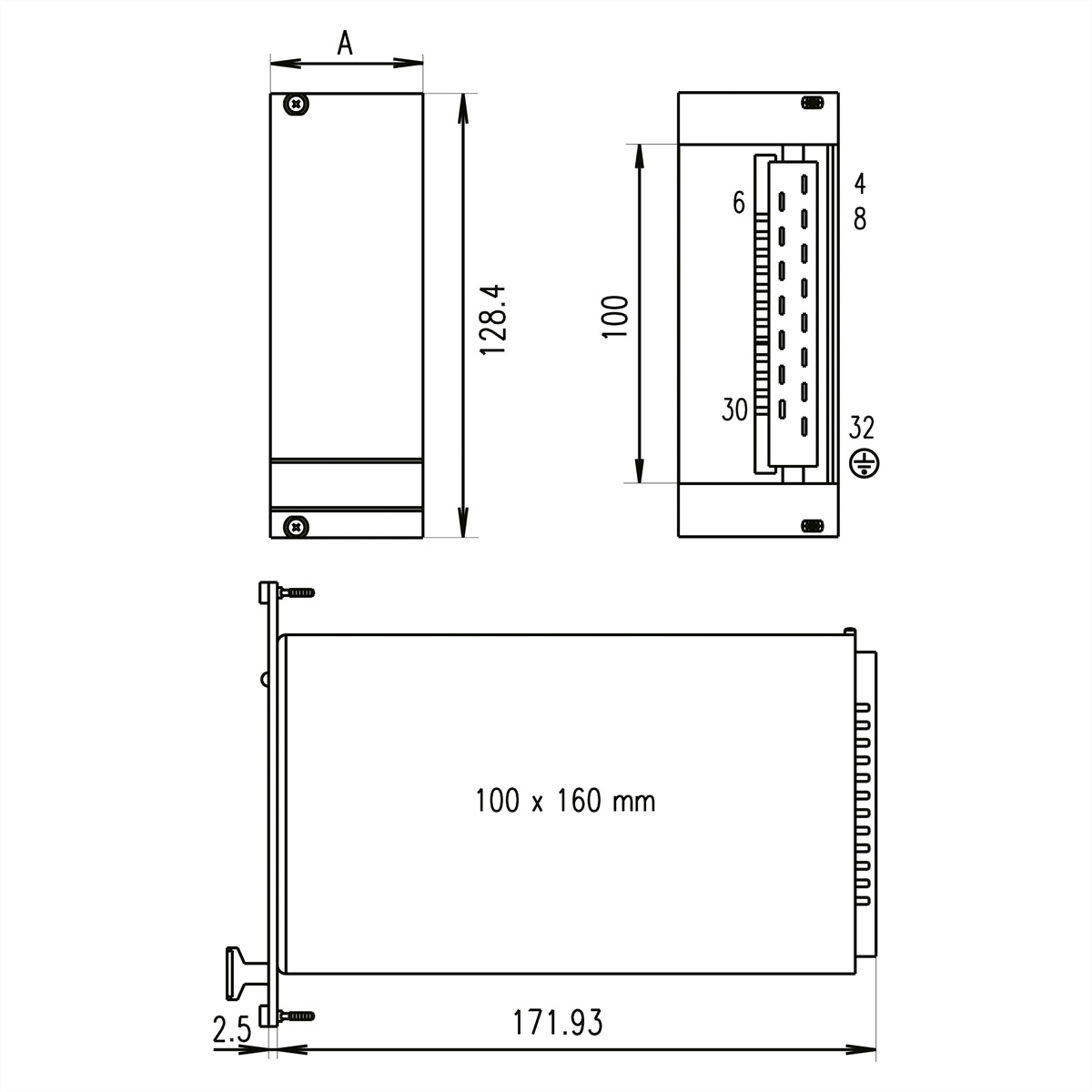 SCHROFF Frontplatte für PSM - FRONTPL.HF PSU PSM 3HE 10TE