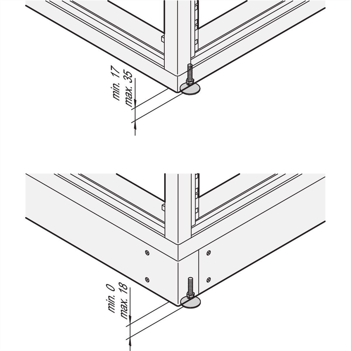 SCHROFF Nivellierfüsse - NIVELLIERFUESSE-SET 4STK