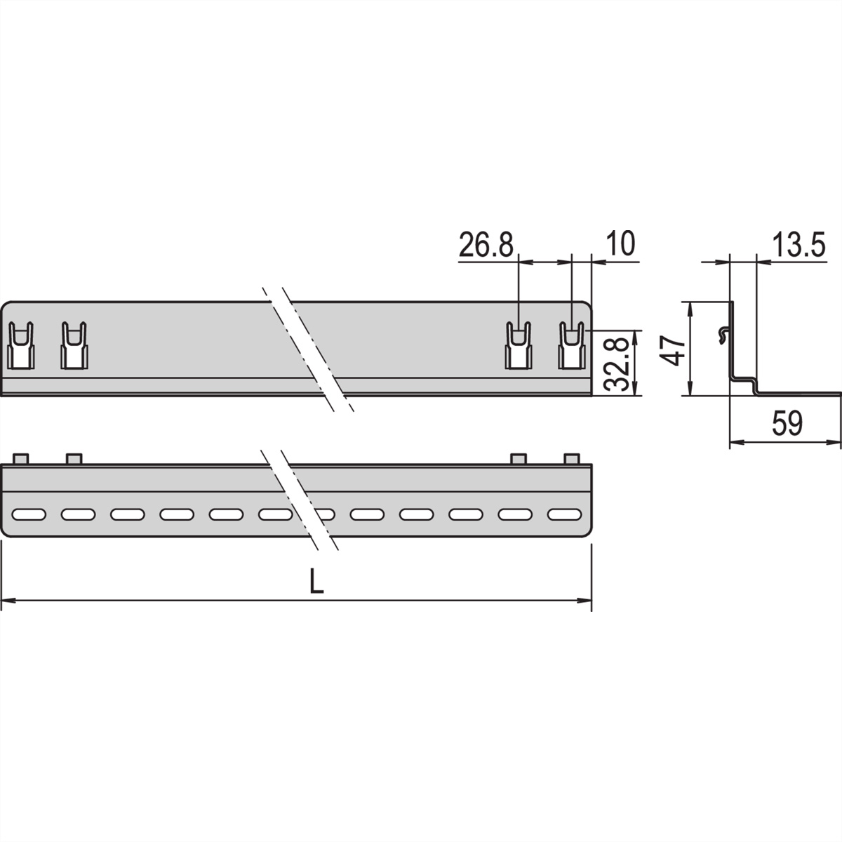 SCHROFF Gleitschiene - GLEITSCHIENEN SATZ 900T 10ST
