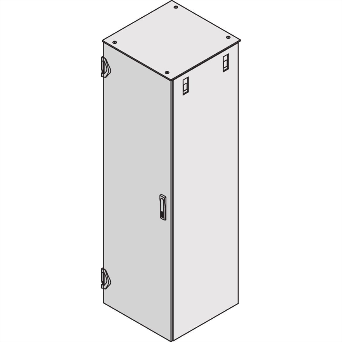 SCHROFF Stahltür IP 20, geschlossen, 1-Punkt-Verriegelung - TUER 1800H 800B RAL 7021 Varistar