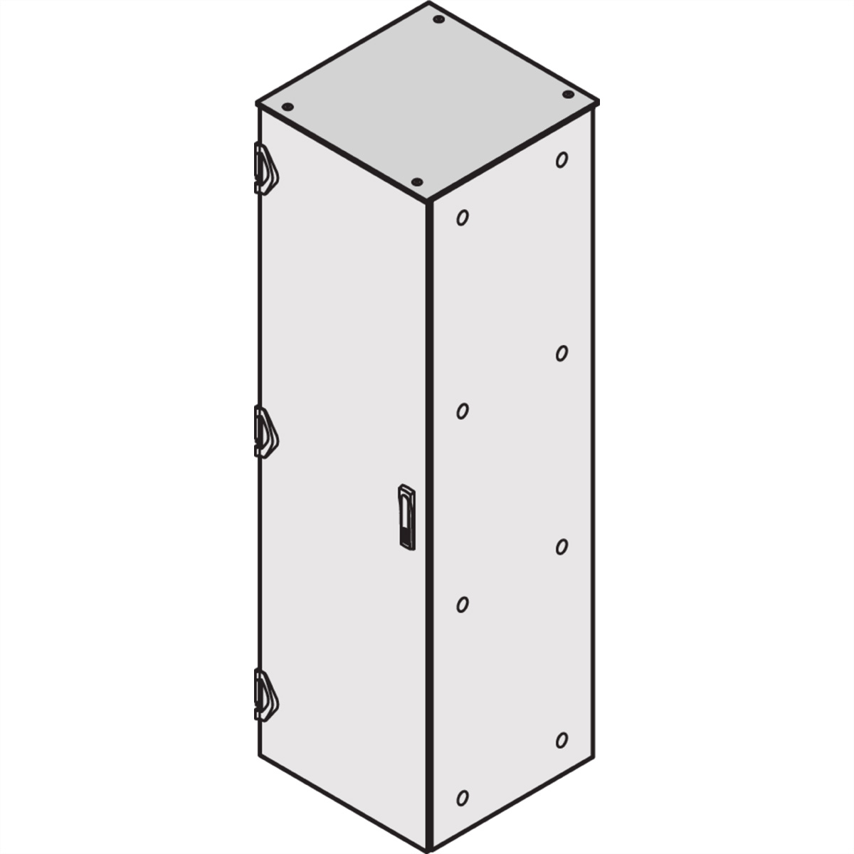 SCHROFF Flachdach, geschlossen - DACH 600B 600T RAL7021 Varistar
