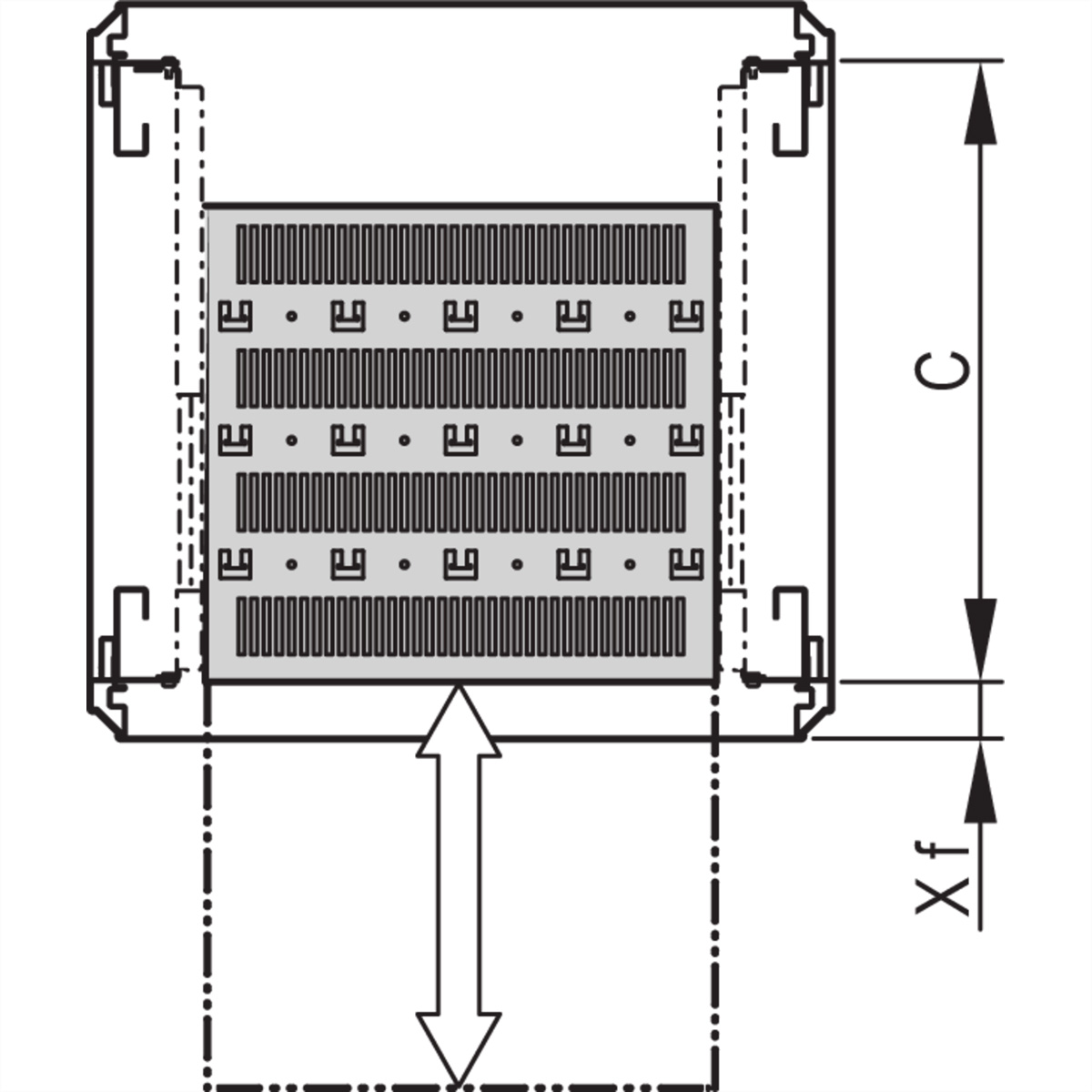 SCHROFF 19''-Fachboden, ausziehbar, 30 kg - 19