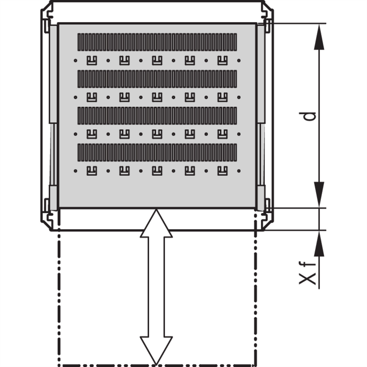SCHROFF Gestellfachboden ausziehbar - GESTELL AUSZ.FACH. 800B 600T