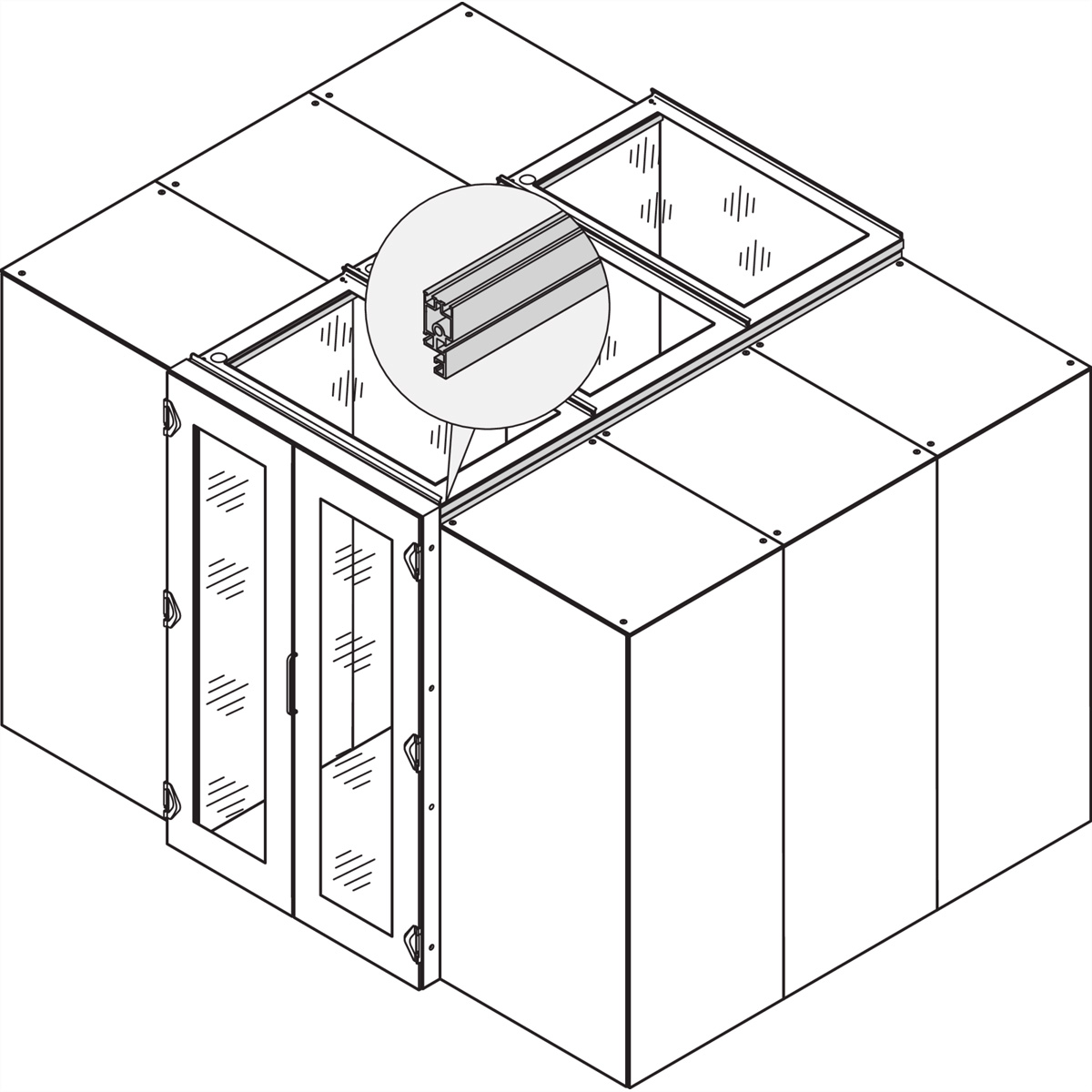 SCHROFF EINHAUS.DACH 1200B 800T 7021
