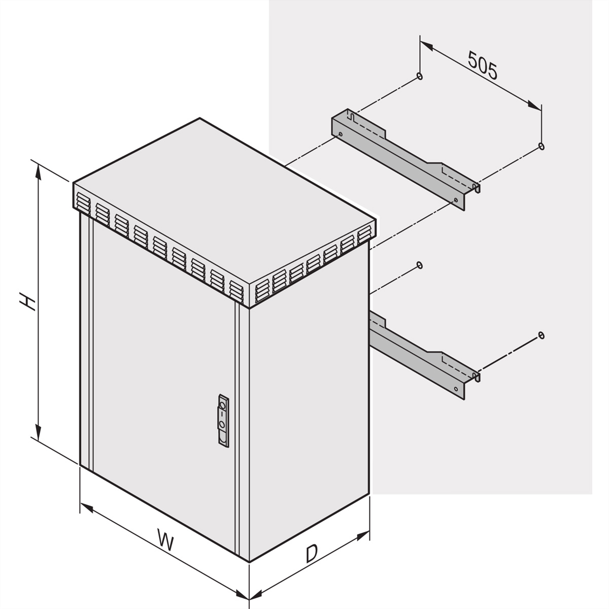 SCHROFF Wandbefestigung - OD WANDBEFESTIG. SET UNIBODY Outdoor-Schrank