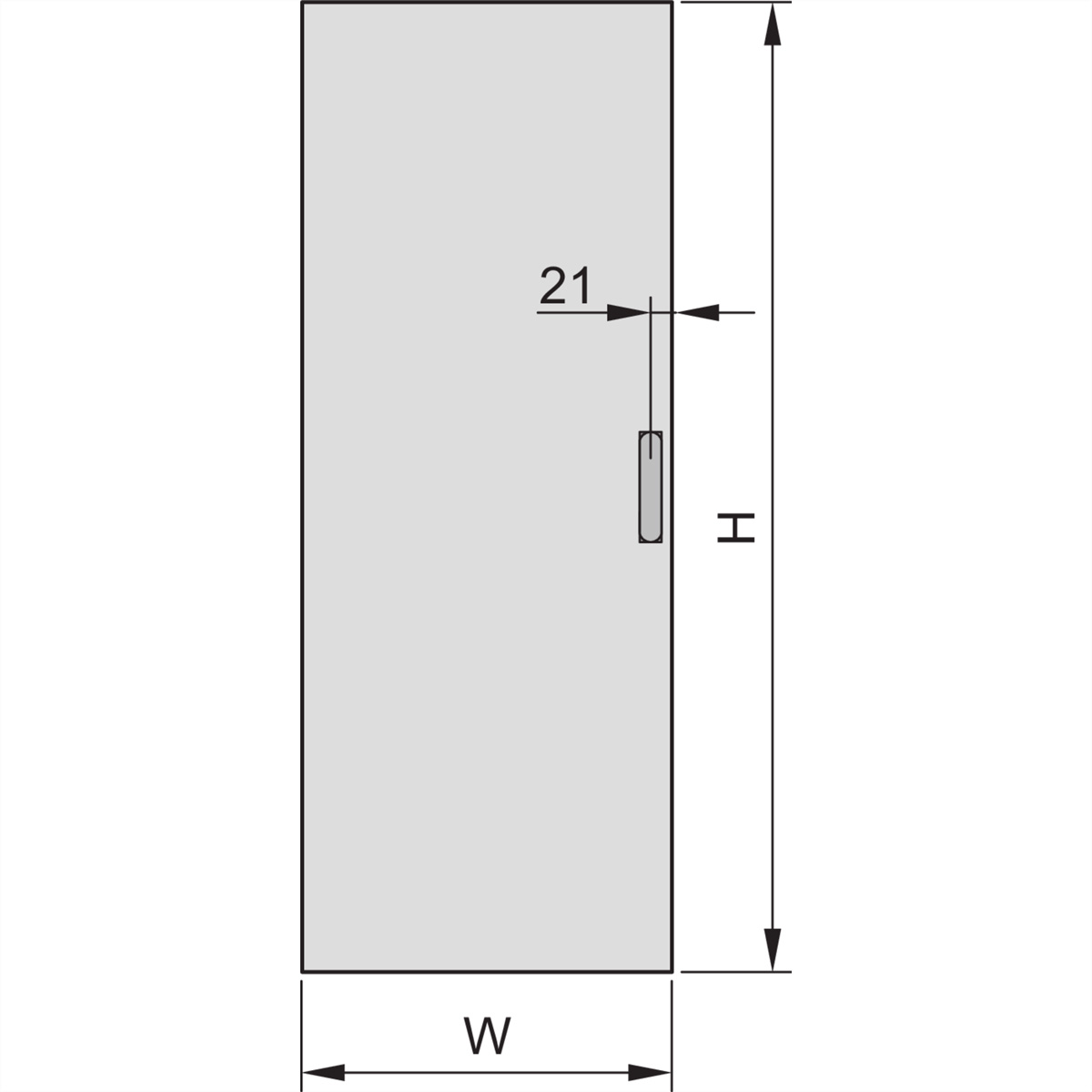SCHROFF Stahltür 180° - TUER STAHL 43HE 600B 180GRAD