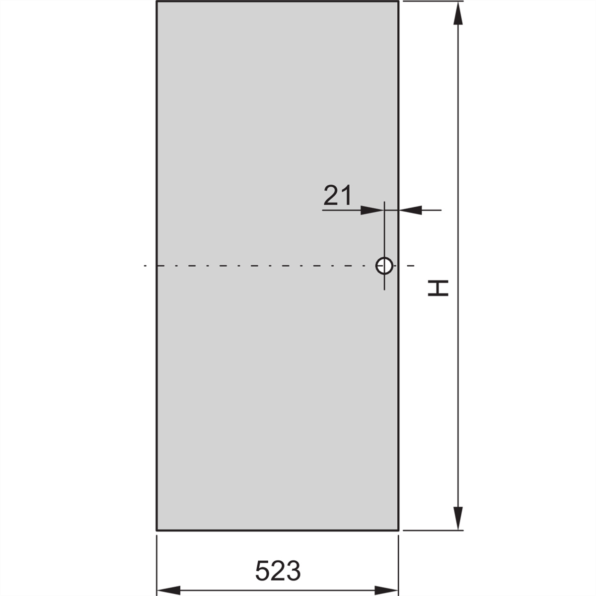 SCHROFF Stahltür 180°-Öffnungswinkel - TUER STAHL 47HE 600B 180GRAD