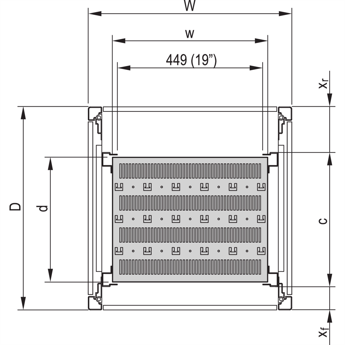 SCHROFF 22117671 Fachboden (B x T) 600 mm x 680 mm 1 St.