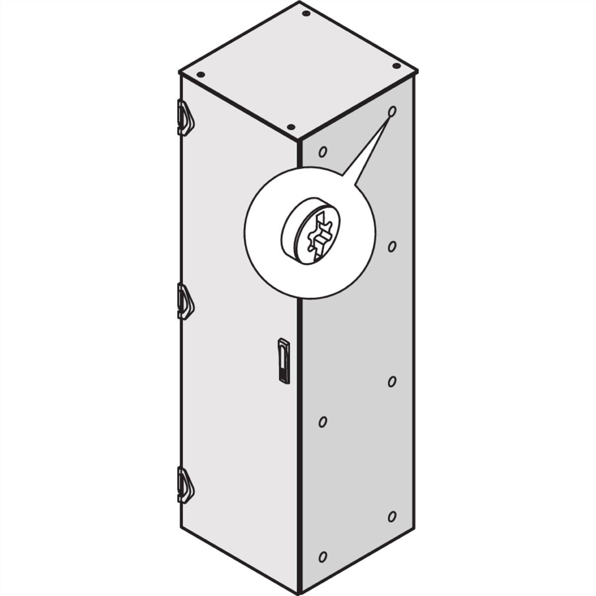 SCHROFF Seitenwand, geschraubt für IP55 - SWD 1600H 600T IP55-7035(2X) Varistar