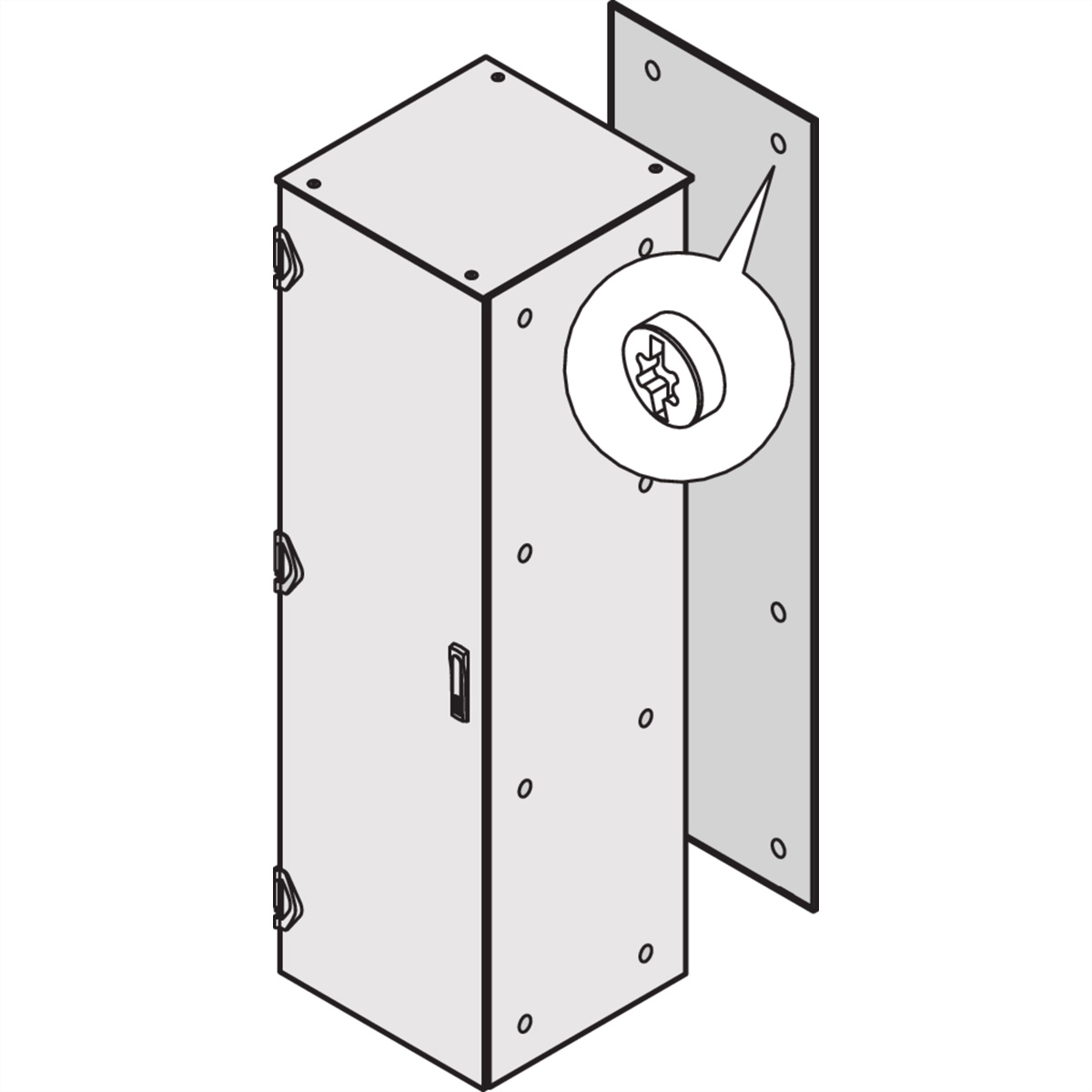 SCHROFF Rückwand, geschraubt, IP 55 - RWD 1400H 600B IP55 RAL 7035 Varistar