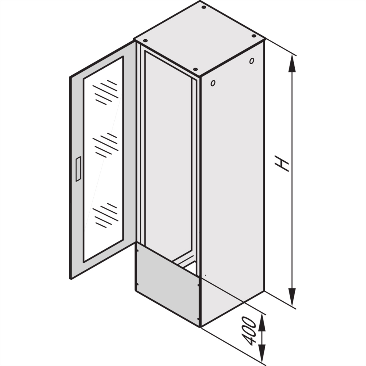 SCHROFF Anschlussplatte für verkürzte Türen /Rückwände, geschlossen, IP 55 - AN.PLATTE IP55 400H600B 7035