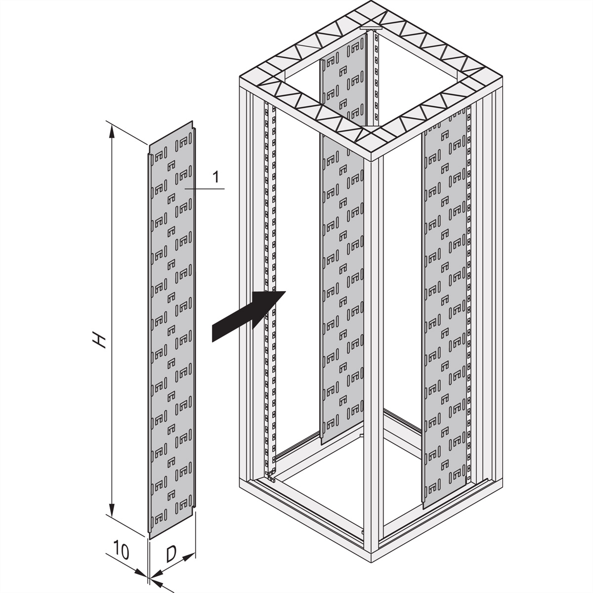 SCHROFF Kabeltrasse - KABELTRASSE 2200H 250T (2X)