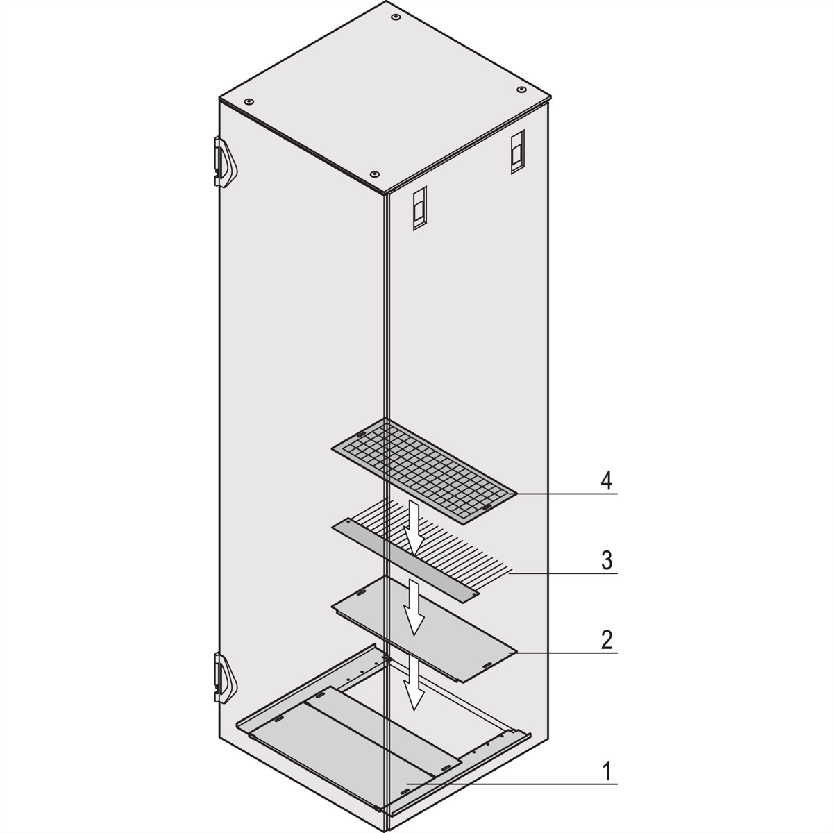 SCHROFF Bodenblech, mehrteilig - BODENBL. 600B 1000T 7021 VST