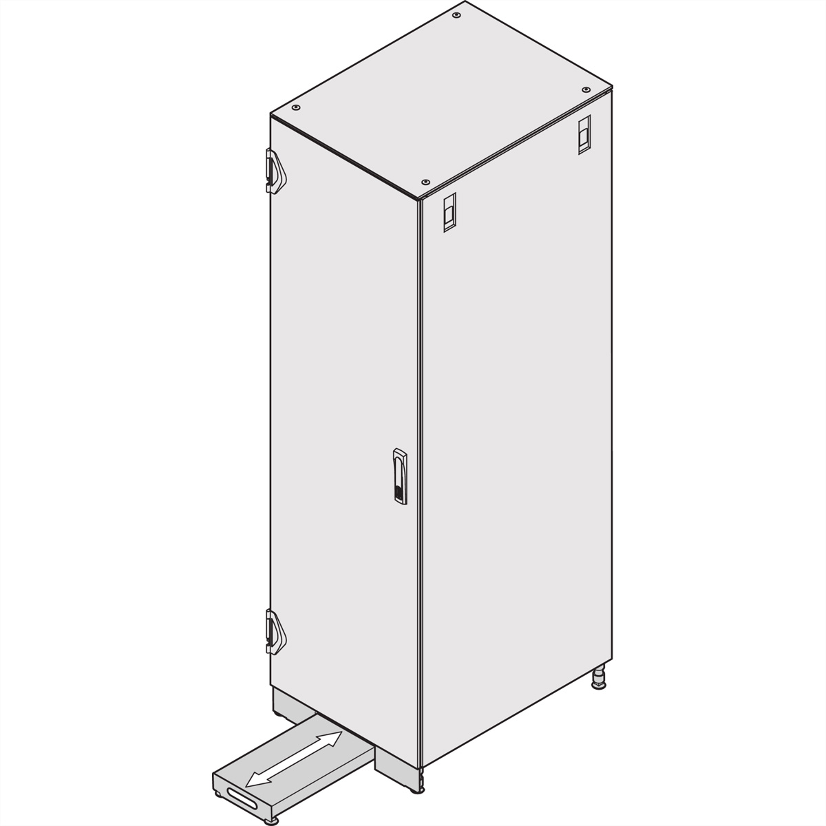SCHROFF Kippschutz ausziehbar - KIPPSCHUTZ 600B 1000T RAL7021
