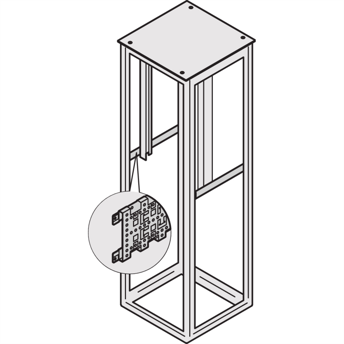 SCHROFF Tiefenstrebe - TIEFENSTREBE 3-REIHIG 1100T