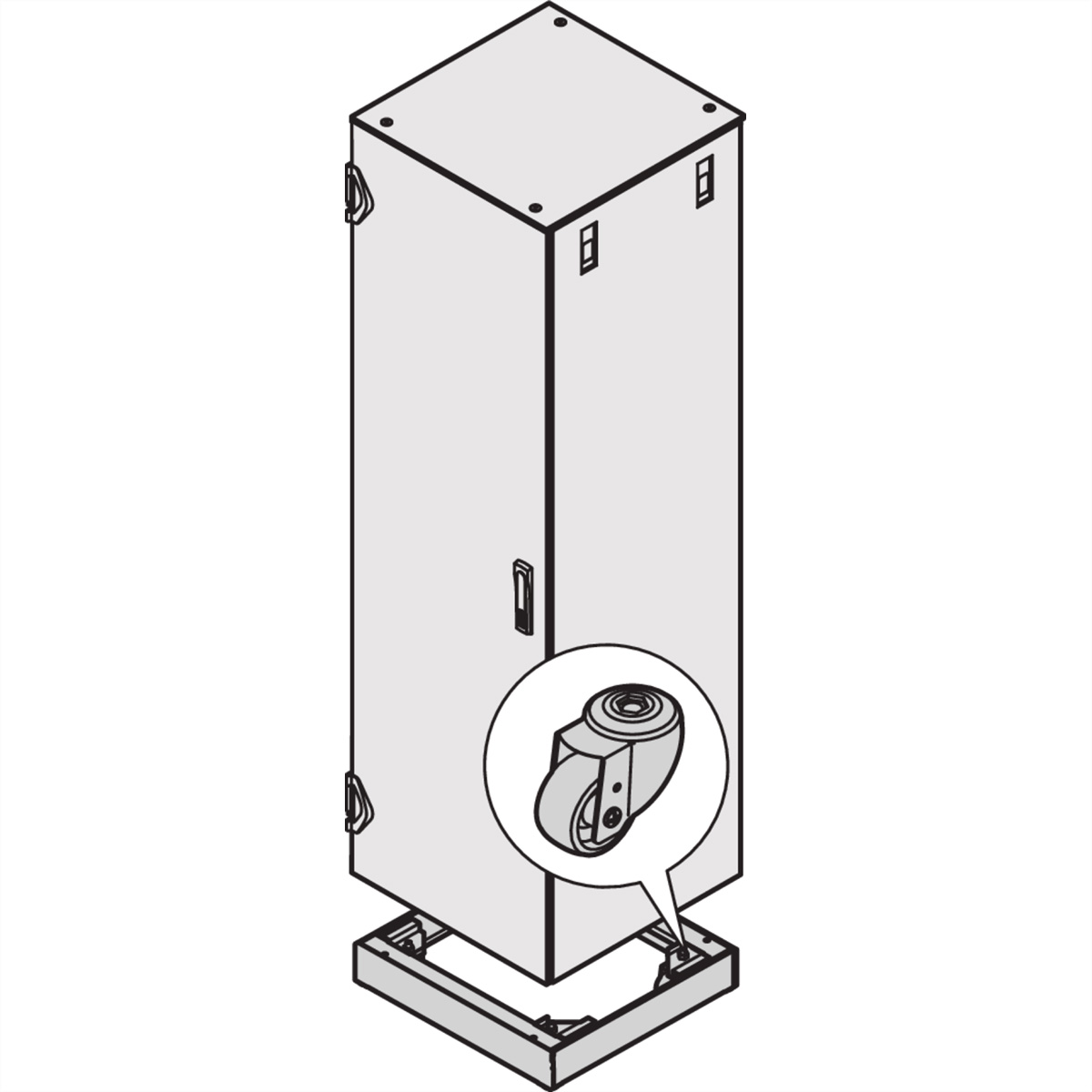 SCHROFF Sockel, fahrbar - SOCKEL FAHRB.600B 1200T 7021