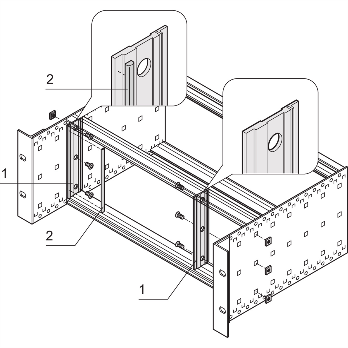 SCHROFF EMV-Schirmung zwischen Frontplatte und Seitenwand (vertiefter Einbau), für Textildichtung